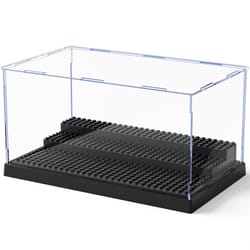 large acrylic display case with movable steps dustproof clear storage for collectibles