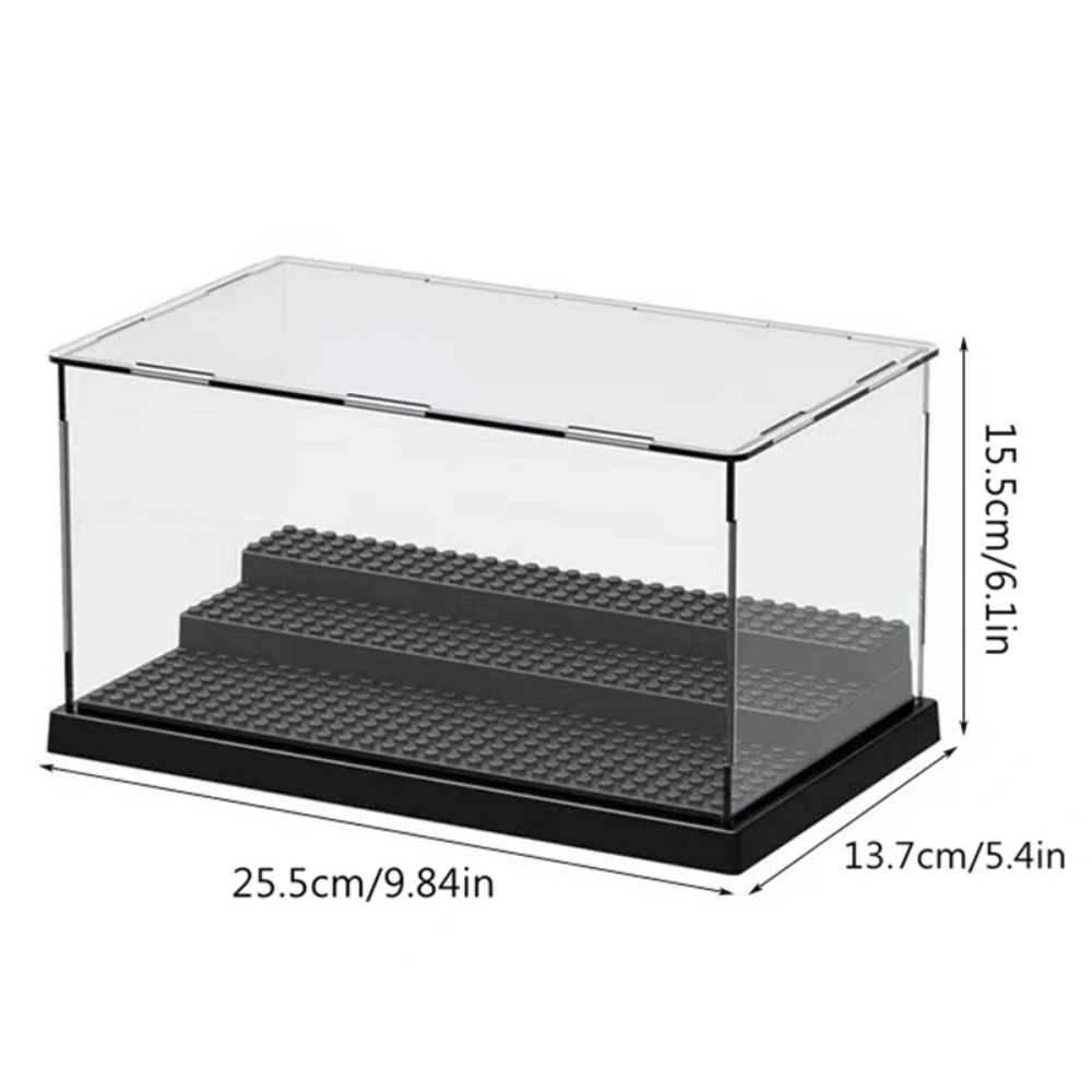 Large Acrylic Display Case with Movable Steps Dustproof Clear Storage for Collectibles