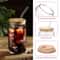 Cute Bow Glass Cup with Lid and Straw Aesthetic Iced Coffee Tumbler