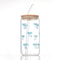 Cute Bow Glass Cup with Lid and Straw Aesthetic Iced Coffee Tumbler