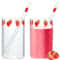 Strawberry Glass Cup with Straw Cute Heat Resistant Drinking Cup