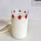 Strawberry Glass Cup with Straw Cute Heat Resistant Drinking Cup