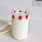 Strawberry Glass Cup with Straw Cute Heat Resistant Drinking Cup