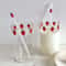 Strawberry Glass Cup with Straw Cute Heat Resistant Drinking Cup