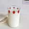 Strawberry Glass Cup with Straw Cute Heat Resistant Drinking Cup