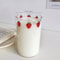 Strawberry Glass Cup with Straw Cute Heat Resistant Drinking Cup