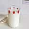 Strawberry Glass Cup with Straw Cute Heat Resistant Drinking Cup