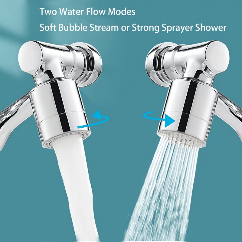 Rotating Faucet Extender with Flexible Arm Kitchen Sink Sprayer