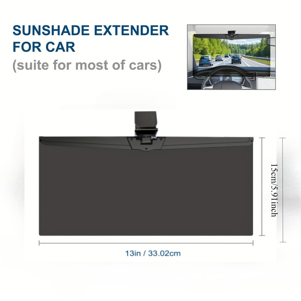 Polarized Car Sun Visor Extender Anti Glare Adjustable Clip Shield
