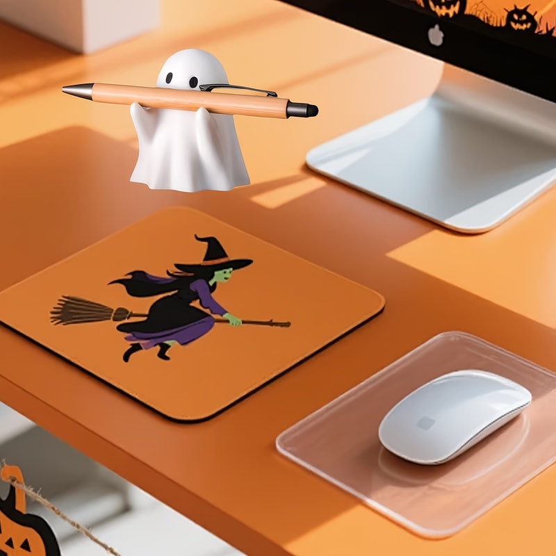 Ghost Pen Holder Funny Desk Decor Cute Resin Figurine for Office and Home