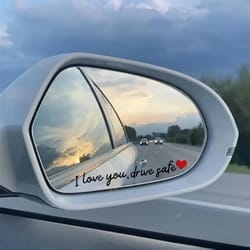 i love you drive safe rearview mirror stickers cute car decals set
