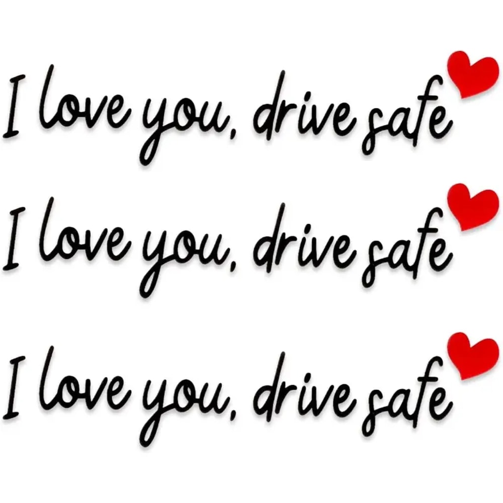 I Love You Drive Safe Rearview Mirror Stickers Cute Car Decals Set