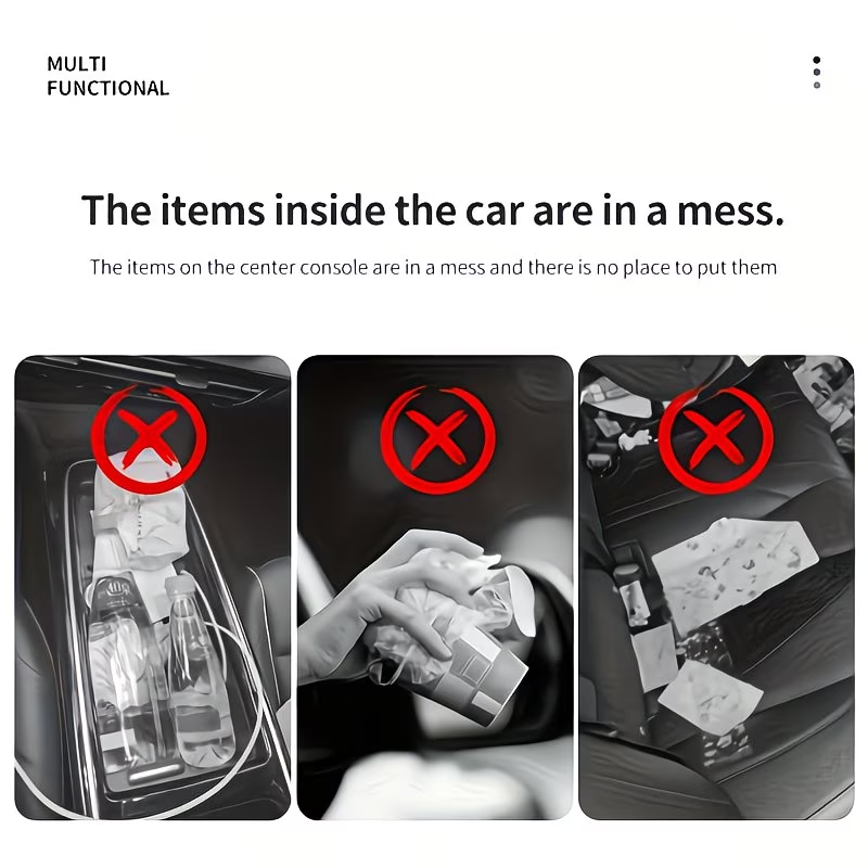 Premium Car Trash Can Portable Car Garbage Bin Leakproof Auto Organizer 3