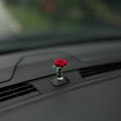 mini rose car dashboard decoration cute floral car accessory for women