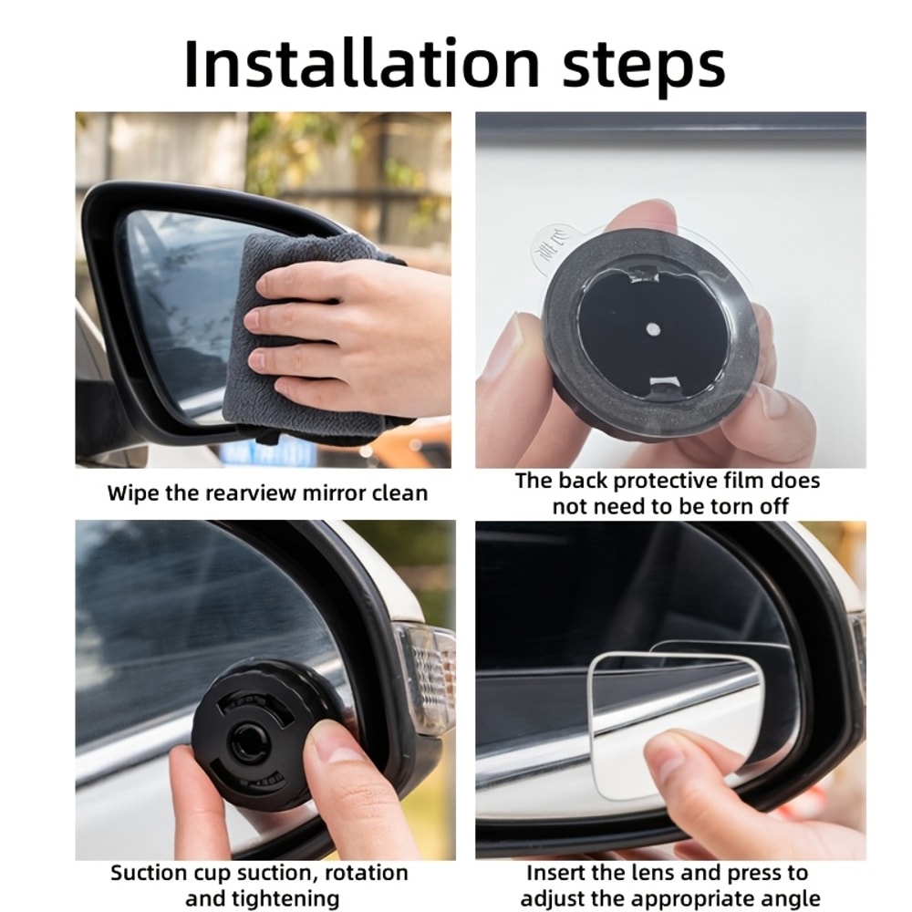 HD Wide Angle Blind Spot Mirror Set for Safer Driving and Easy Parking