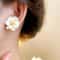 Camellia Flower Earrings Elegant Floral Stud Earrings for Weddings and Everyday Style