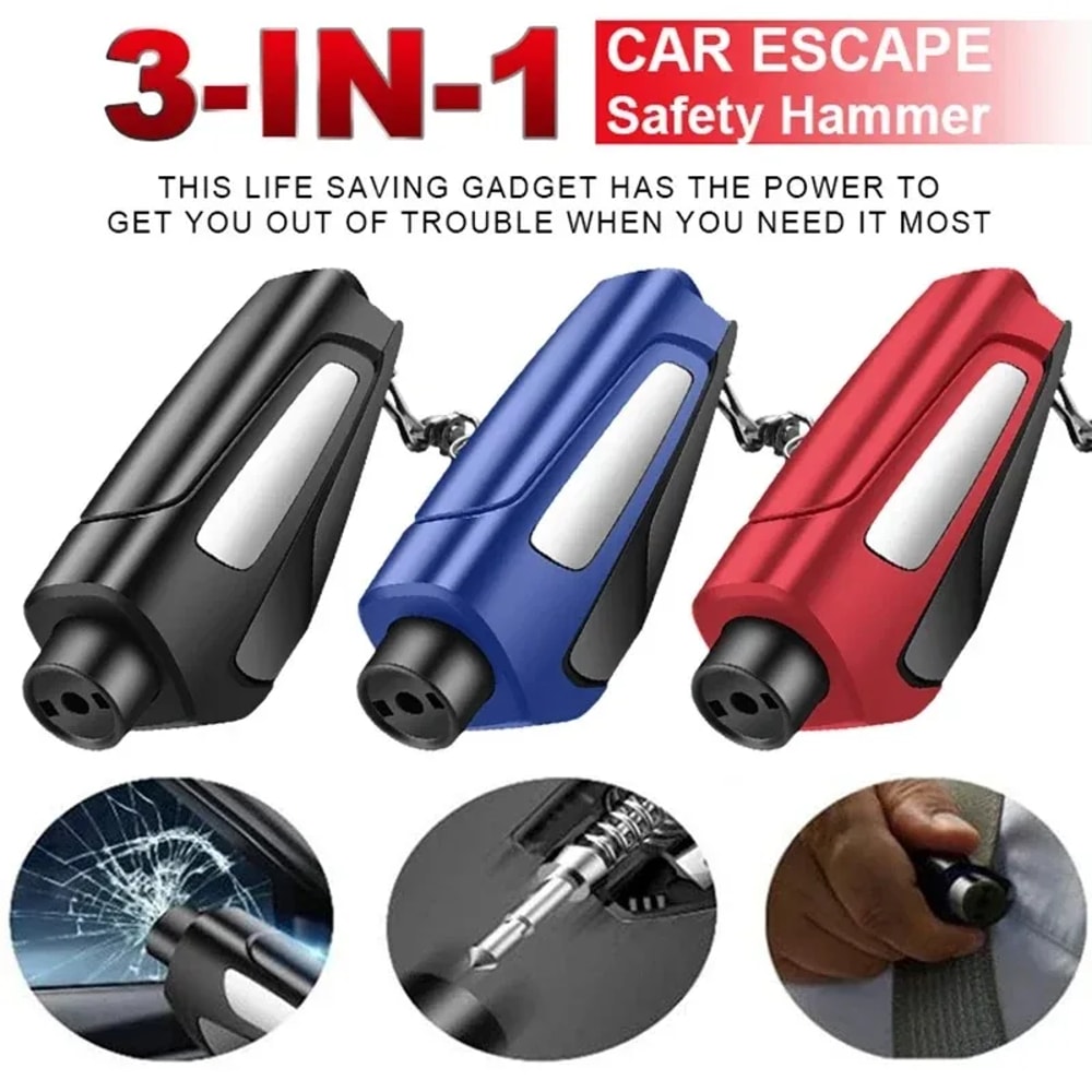 Car Window Breaker Seatbelt Cutter Keychain Emergency Escape Tool 2