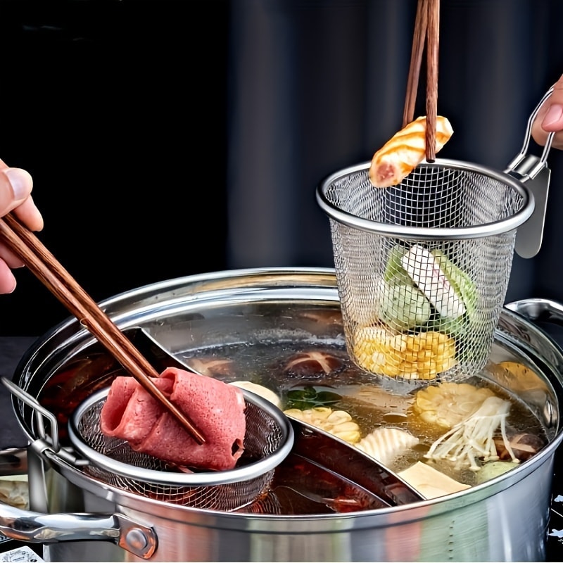 Wall Mounted Noodle Strainer Basket for Hot Pot and Pasta Draining