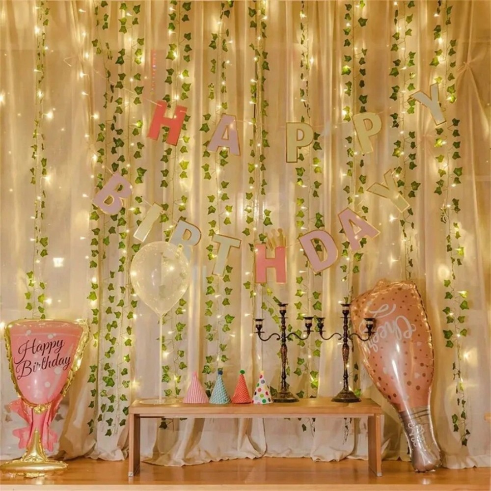 Ivy Leaf String Lights Warm White LED Vine Lights USB Indoor Decor