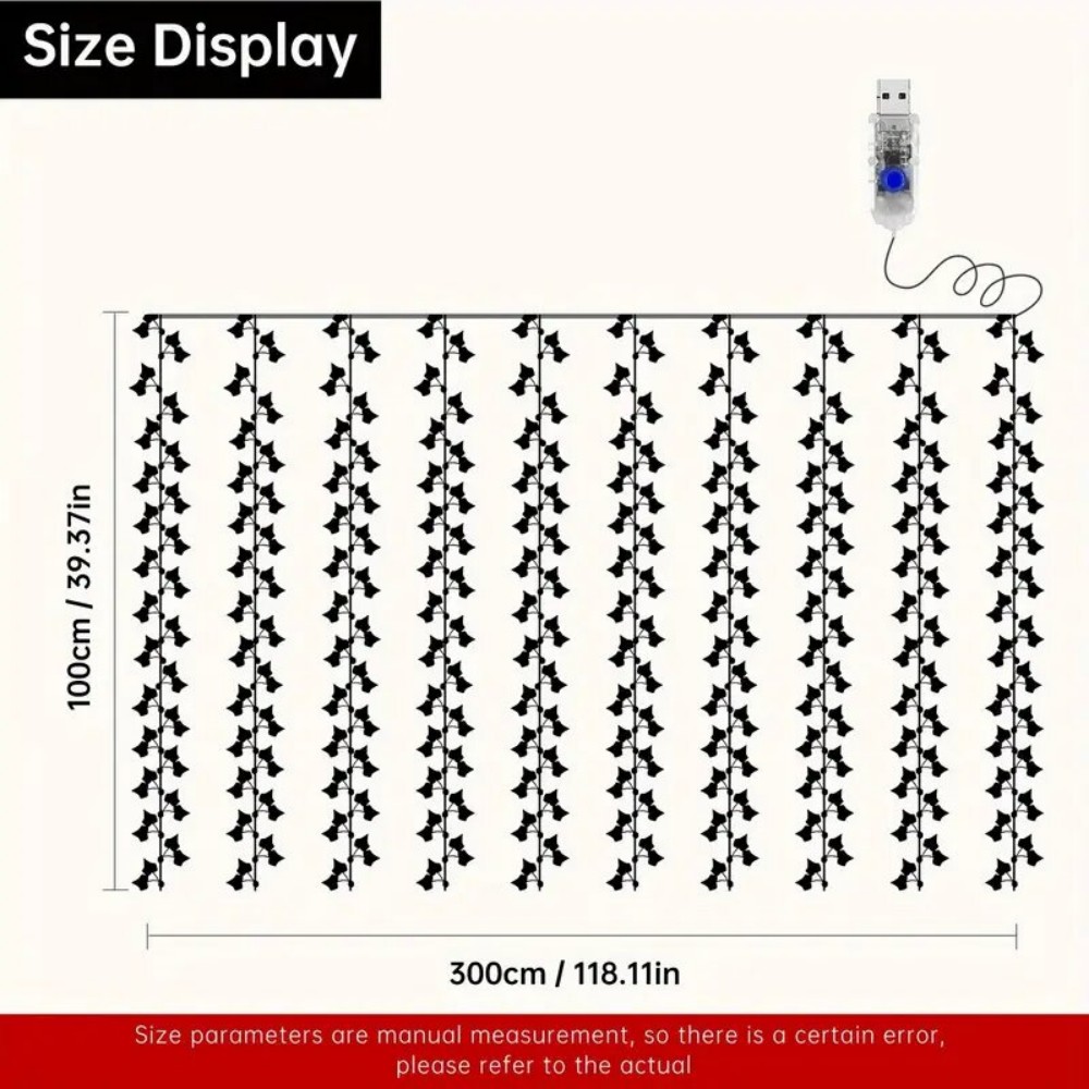 Ivy Leaf String Lights Warm White LED Vine Lights USB Indoor Decor