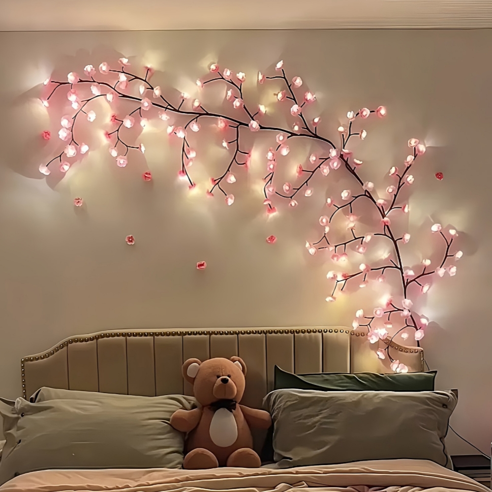 Cherry Blossom Vine Lights USB LED Branch Lights for Bedroom Decor
