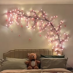 cherry blossom vine lights usb led branch lights for bedroom decor