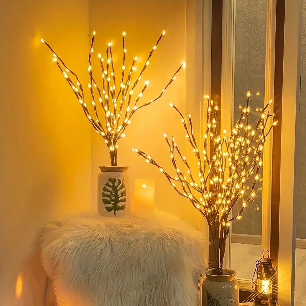Warm White LED Branch Lights Battery Operated Fairy Lights Decor for Cozy Home Ambiance