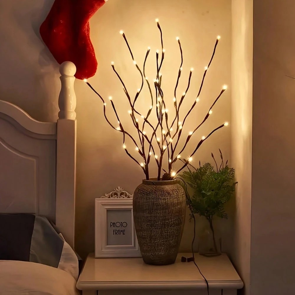 Warm White LED Branch Lights Battery Operated Fairy Lights Decor for Cozy Home Ambiance
