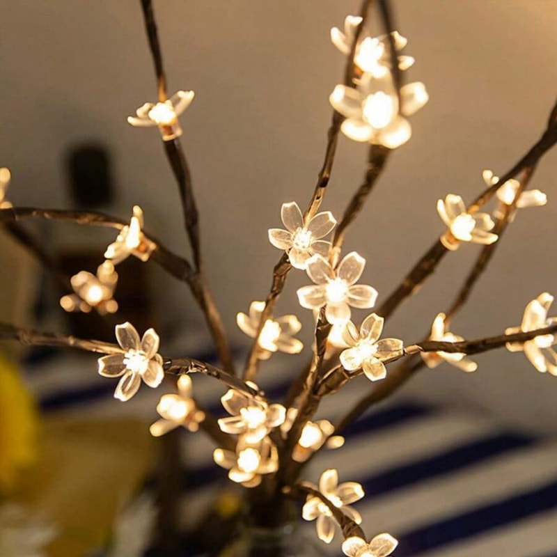LED Cherry Blossom Tree Light Battery Powered Decorative Night Lamp for Home, Wedding & Party Decor
