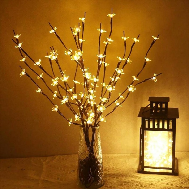 LED Cherry Blossom Tree Light Battery Powered Decorative Night Lamp for Home, Wedding & Party Decor
