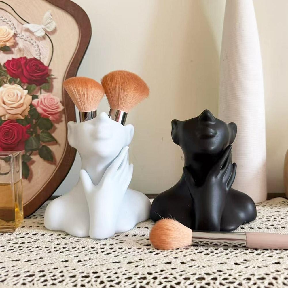 Creative Female Bust Vase Makeup Brush Holder Art Decor Desk Organizer