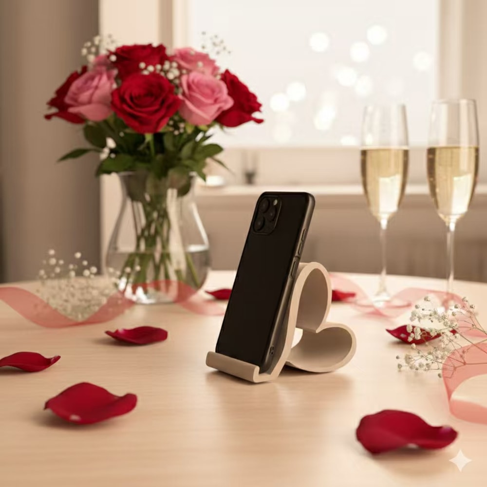 Eco Friendly Heart Shape Phone Stand Cute Biodegradable Holder for Desk and Gifts