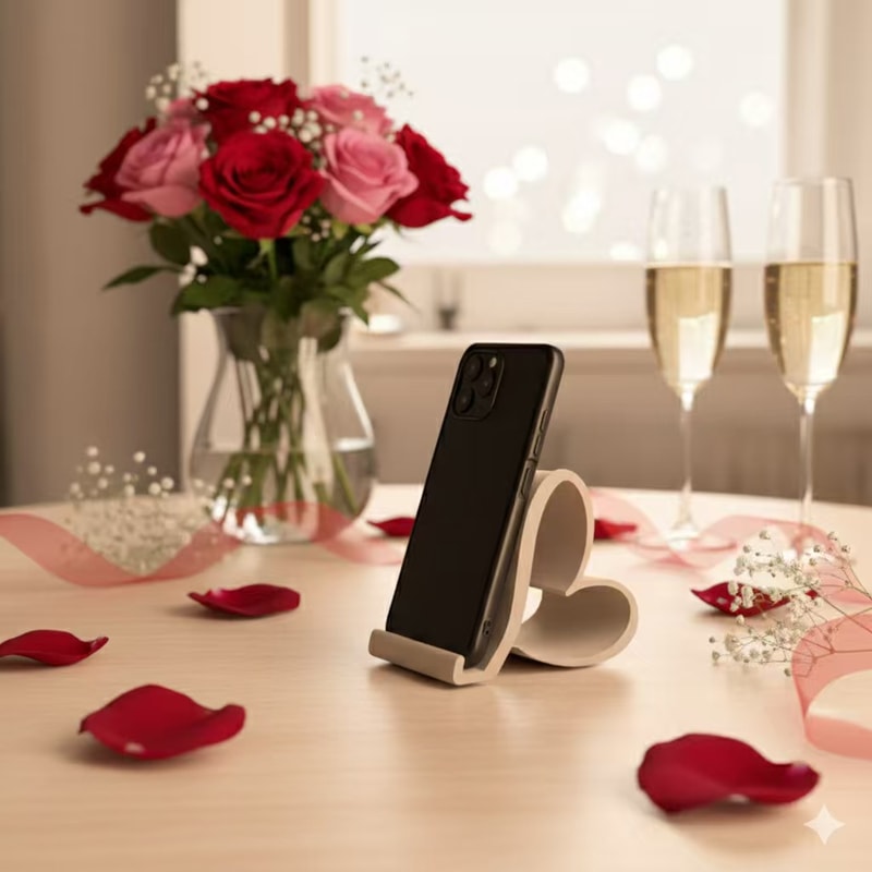 Eco Friendly Heart Shape Phone Stand Cute Biodegradable Holder for Desk and Gifts