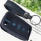 Premium Leather Car Key Case Cover with Keychain for VW Skoda Seat Smart Key Protection