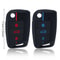 Premium Leather Car Key Case Cover with Keychain for VW Skoda Seat Smart Key Protection