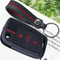Premium Leather Car Key Case Cover with Keychain for VW Skoda Seat Smart Key Protection