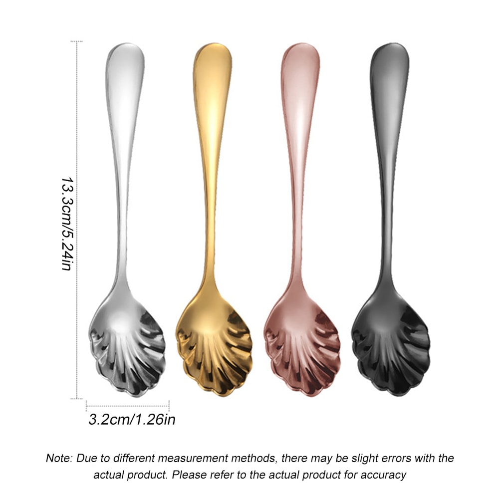 Luxury Gold Shell Shaped Stainless Steel Coffee & Dessert Spoon