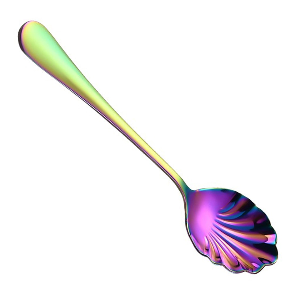 Luxury Gold Shell Shaped Stainless Steel Coffee & Dessert Spoon