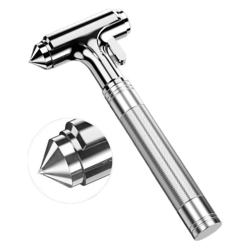 All In One Car Emergency Hammer & Vehicle Safety Tool with Window Breaker and Seat Belt Cutter