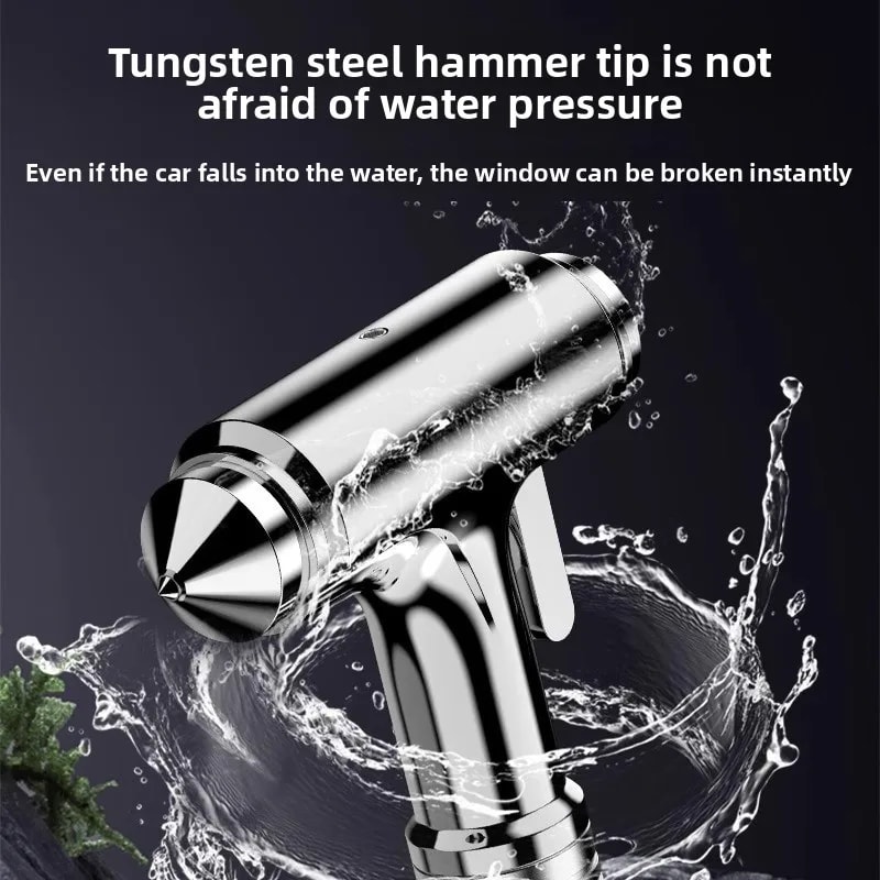 All In One Car Emergency Hammer & Vehicle Safety Tool with Window Breaker and Seat Belt Cutter