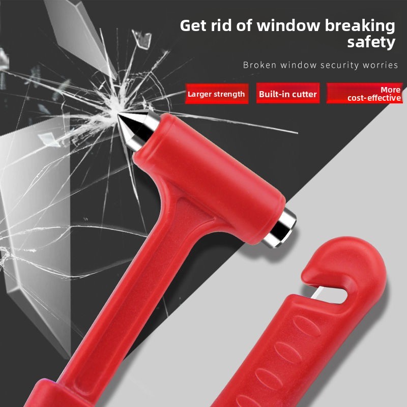 All In One Car Emergency Hammer & Vehicle Safety Tool with Window Breaker and Seat Belt Cutter