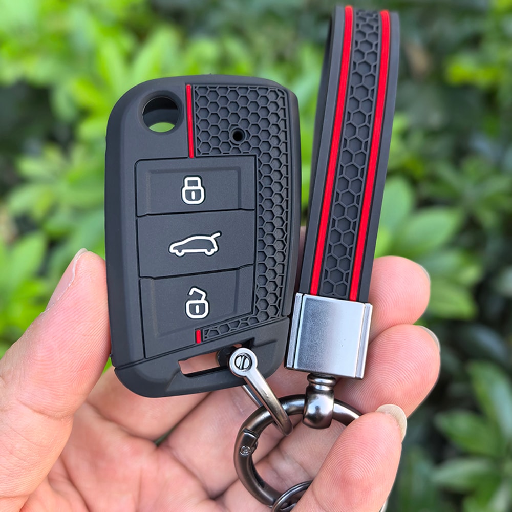Premium Silicone VW Key Case Cover Fit Golf Polo Tiguan Octavia More 2