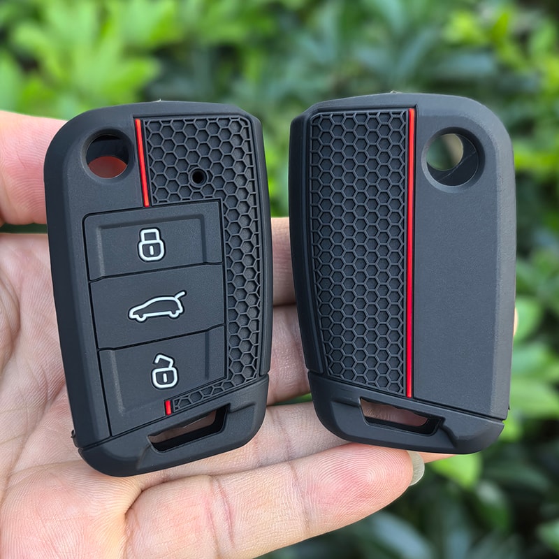 Premium Silicone VW Key Case Cover Fit Golf Polo Tiguan Octavia More 3