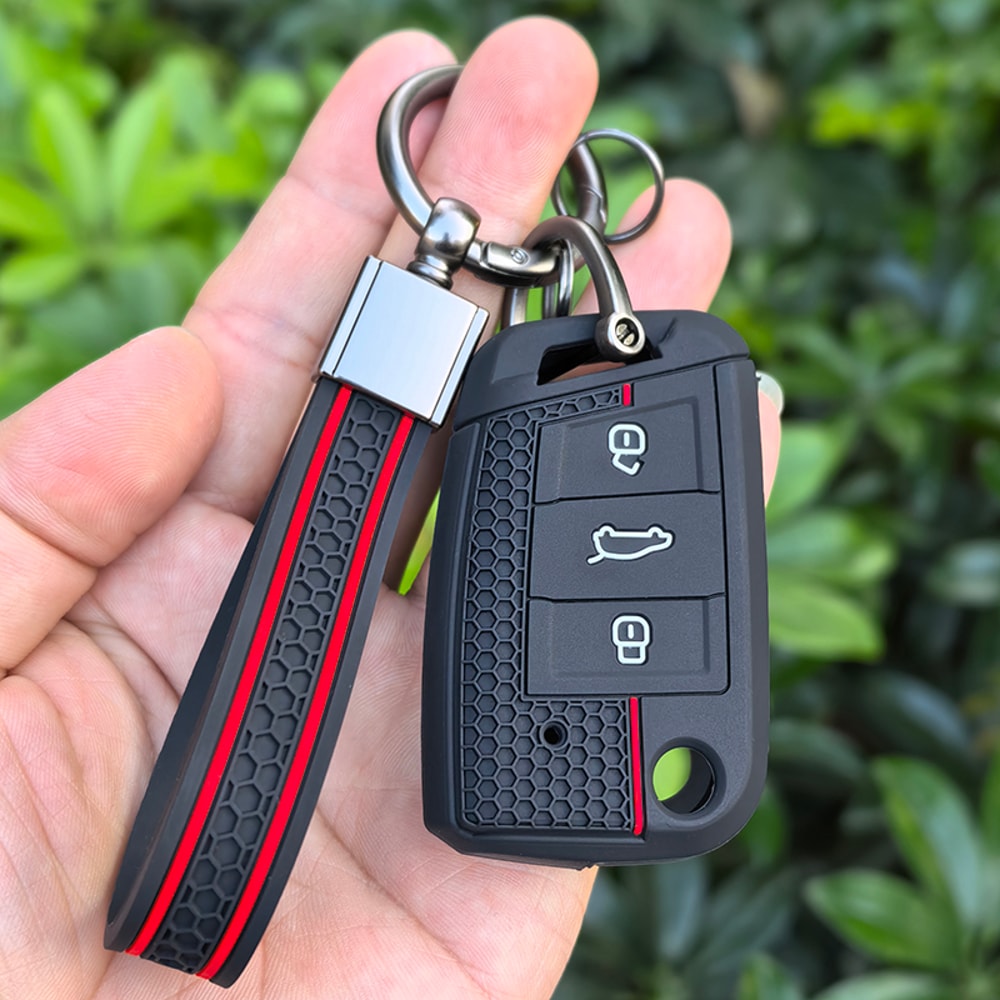 Premium Silicone VW Key Case Cover Fit Golf Polo Tiguan Octavia More 7