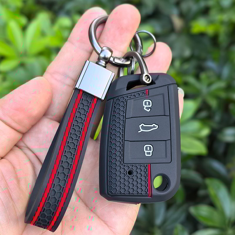 Premium Silicone VW Key Case Cover Fit Golf Polo Tiguan Octavia More 7