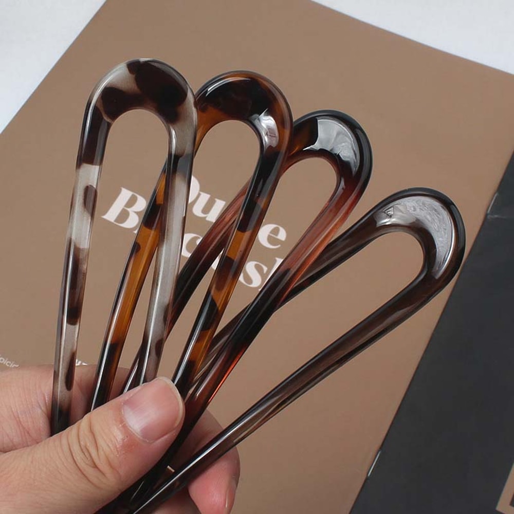 Elegant Acetate U Shaped Hair Fork for Women Stylish Geometric Hairpin