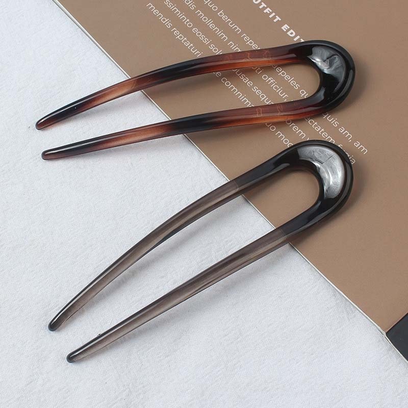 Elegant Acetate U Shaped Hair Fork for Women Stylish Geometric Hairpin