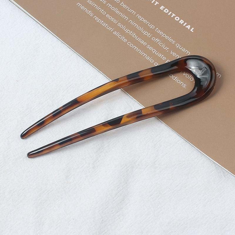 Elegant Acetate U Shaped Hair Fork for Women Stylish Geometric Hairpin