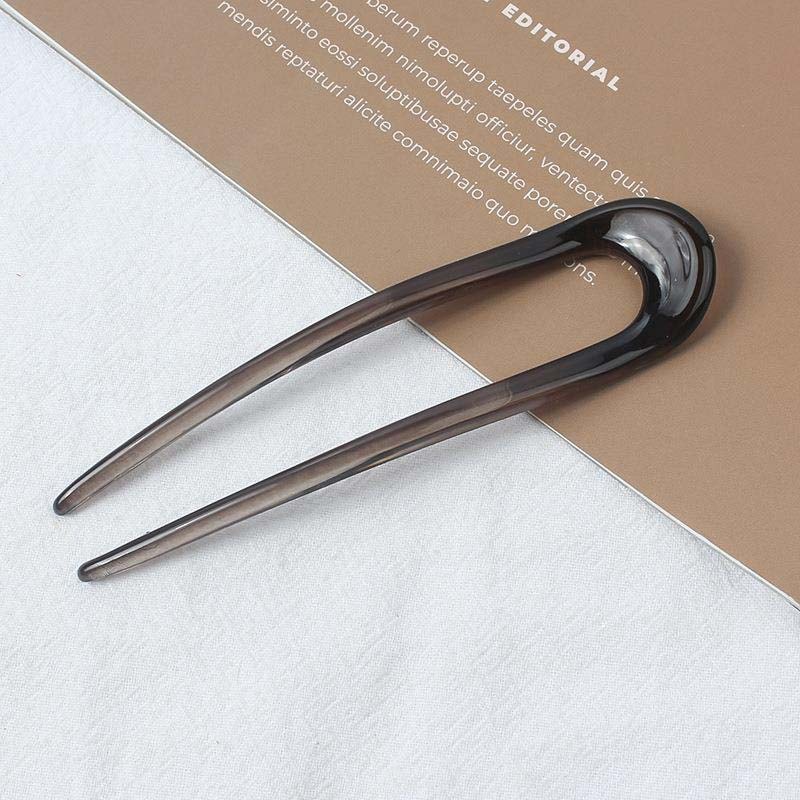 Elegant Acetate U Shaped Hair Fork for Women Stylish Geometric Hairpin