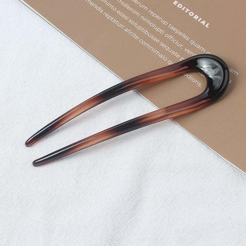 Elegant Acetate U Shaped Hair Fork for Women Stylish Geometric Hairpin
